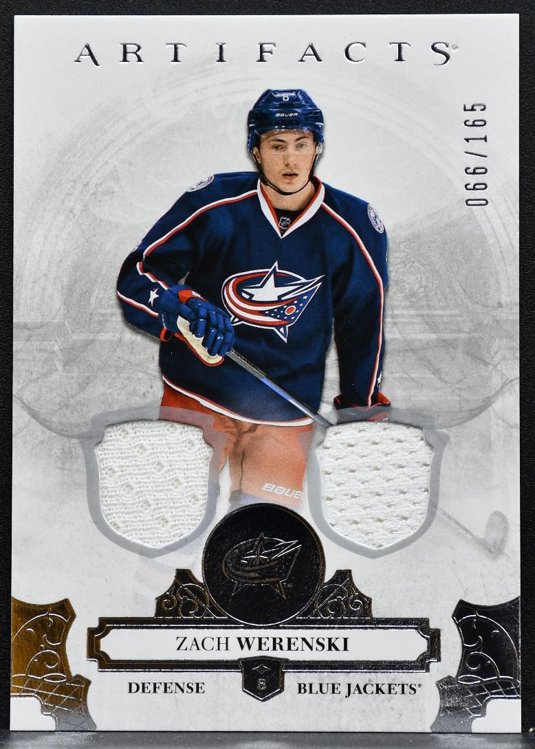 2017-18 UD Artifacts Materials Silver Zach Werenski 22 Blue Jackets 066/165 4305