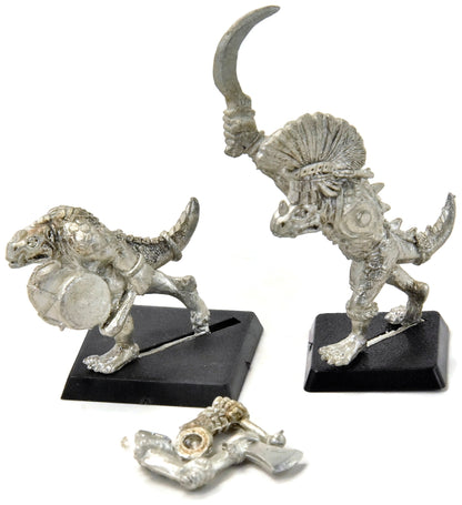 LIZARDMEN Saurus Guard Champion And Musician #4 METAL Warhammer Fantasy