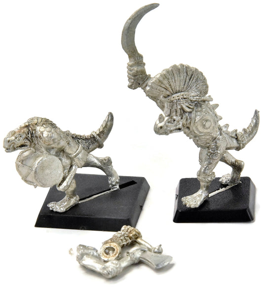 LIZARDMEN Saurus Guard Champion And Musician #4 METAL Warhammer Fantasy
