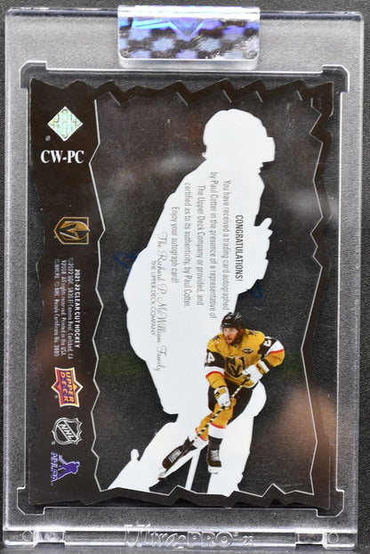 2021-22 Upper Deck Clear Cut SP Winner Paul Cotter Golden Knights Auto 7114