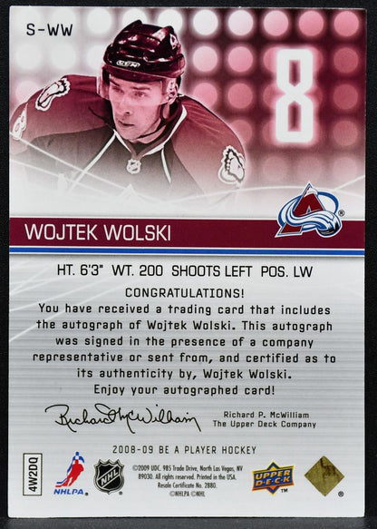 2008-09 Upper Deck Be A Player Signatures Wojtek Wolski S-WW Auto 4624