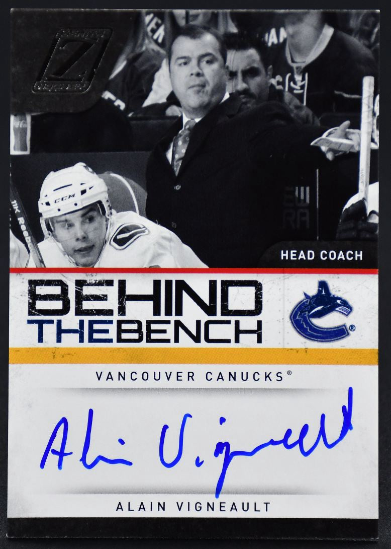 2011-12 Panini Zenith Hockey Behind The Bench Alain Vigneault 7 Auto 177/199