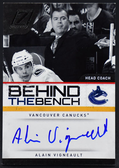 2011-12 Panini Zenith Hockey Behind The Bench Alain Vigneault 7 Auto 177/199