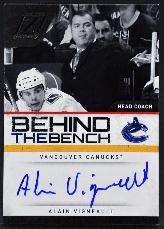 2011-12 Panini Zenith Hockey Behind The Bench Alain Vigneault 7 Auto 177/199