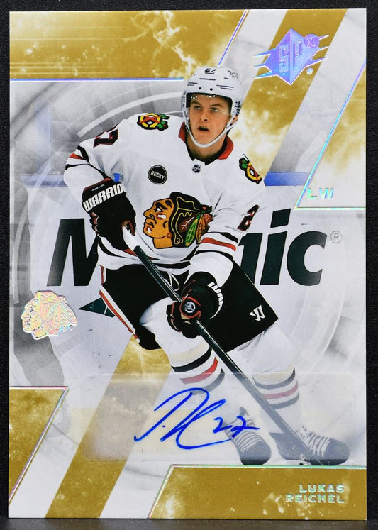 2023-24 SPx Auto Lukas Reichel 73 Chicago Blackhawks Auto 3314