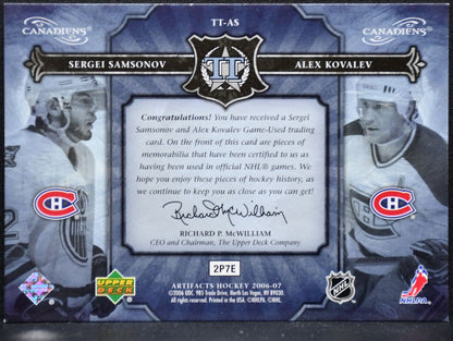 2006-07 UD Artifacts Tundra Tandems Red Samsonov/Kovalev /50 Jersey 0429