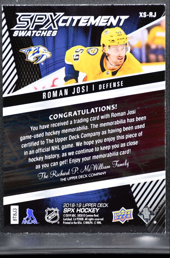 2018-19 SPx SPxcitement Swatches Jersey Roman Josi XS-RJ Jersey 3460