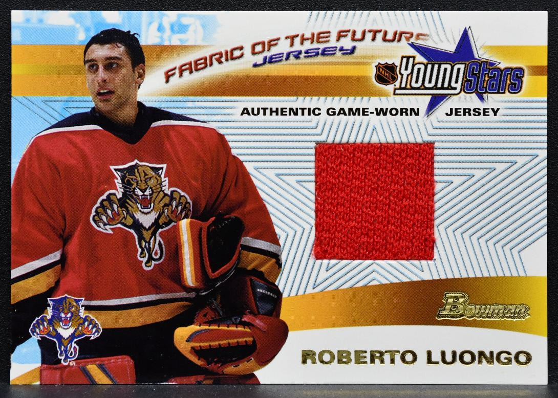 2001-02 Bowman YoungStars Fabric of the Future Luongo Panthers Jersey 3889
