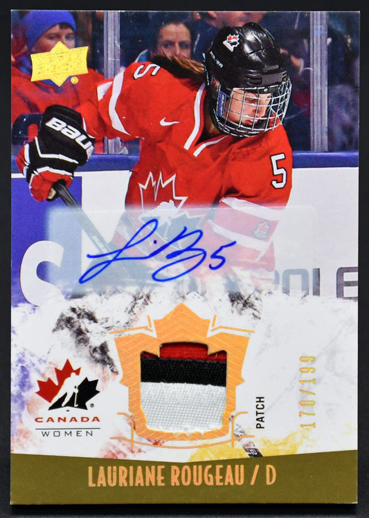 2015-16 UD Team Canada Juniors Auto Patch Rougeau 152 Auto 170/199 Patch