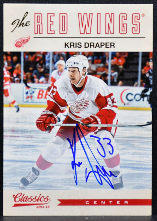 2012-13 Panini Classics Signatures Autographs Kris Draper 92 Red Wings Auto 3166
