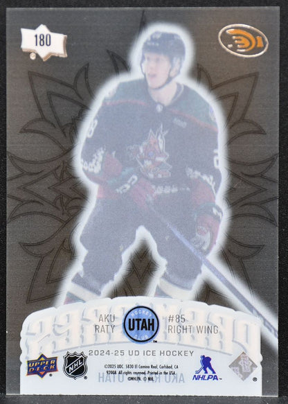 2024-25 Upper Deck Ice Premieres Aku Raty 180 Utah Hockey Club RC 474/999 4432