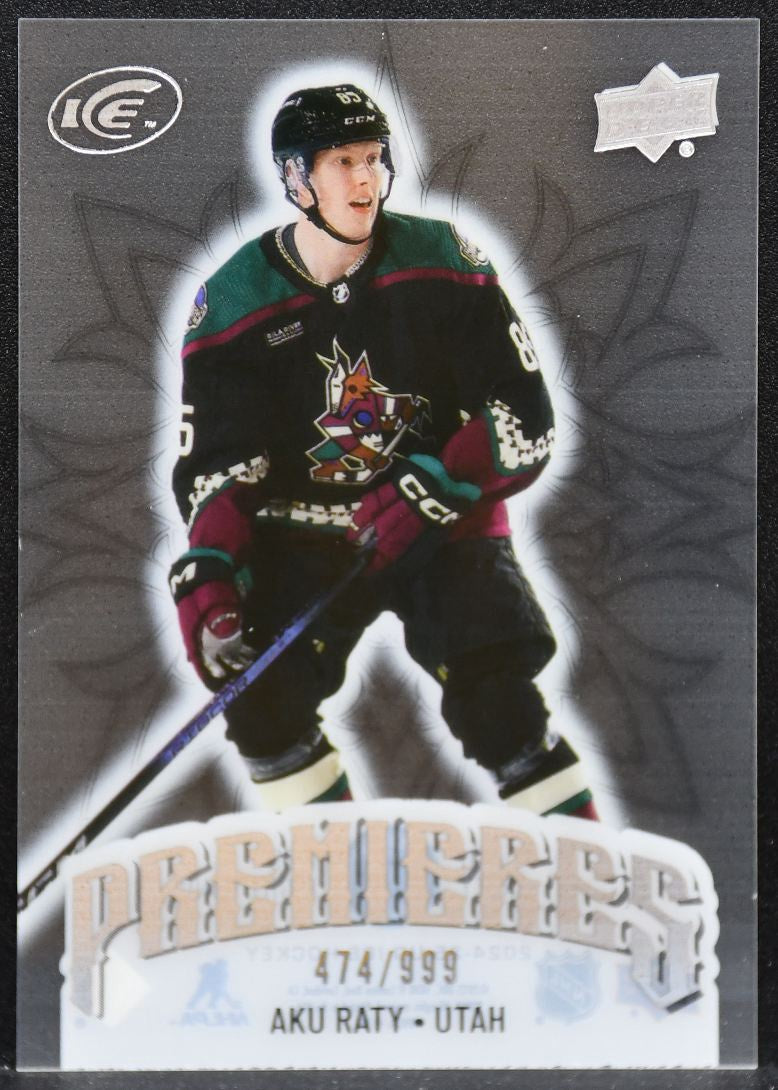2024-25 Upper Deck Ice Premieres Aku Raty 180 Utah Hockey Club RC 474/999 4432
