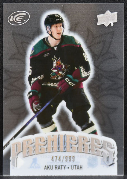2024-25 Upper Deck Ice Premieres Aku Raty 180 Utah Hockey Club RC 474/999 4432
