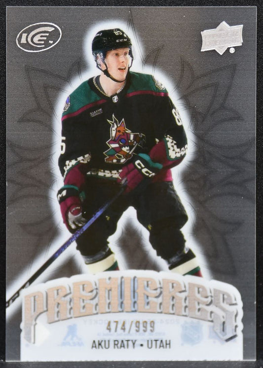 2024-25 Upper Deck Ice Premieres Aku Raty 180 Utah Hockey Club RC 474/999 4432