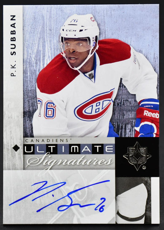 2011-12 UD Ultimate Collection Ultimate Signatures P.K. Subban US-PK Auto