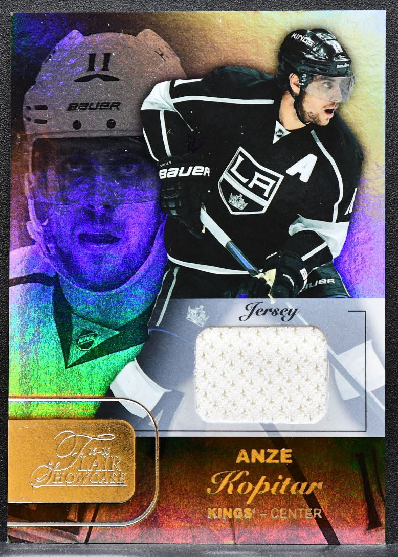 2015-16 Fleer Showcase Flair Jersey Anze Kopitar 11 Kings Jersey 0871