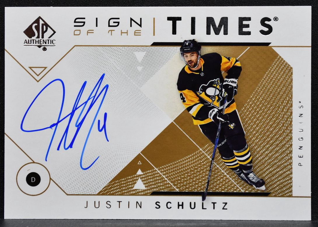 2018-19 SP Authentic Sign of the Times Justin Schultz SOTT-JS Penguins Auto 4916