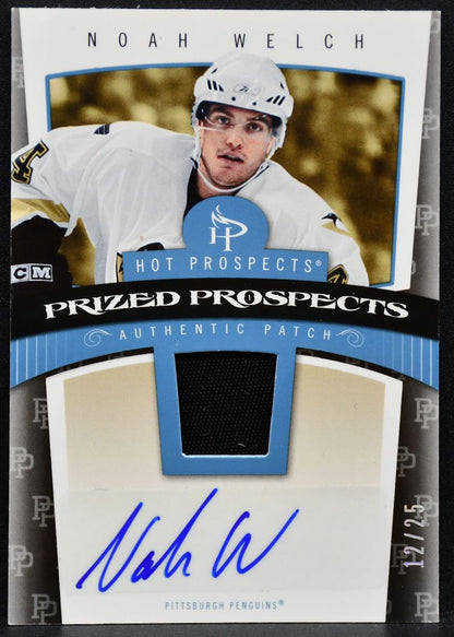 2007-08 Fleer Hot Prospects Prized Welch Penguins RC Auto 12/25 Jersey 6511