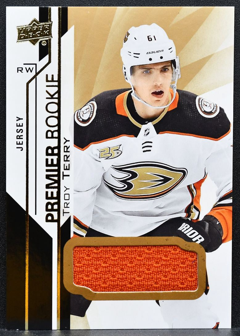 2018-19 Upper Deck Premier Rookie Jersey Troy Terry 86 Ducks RC Jersey 0727