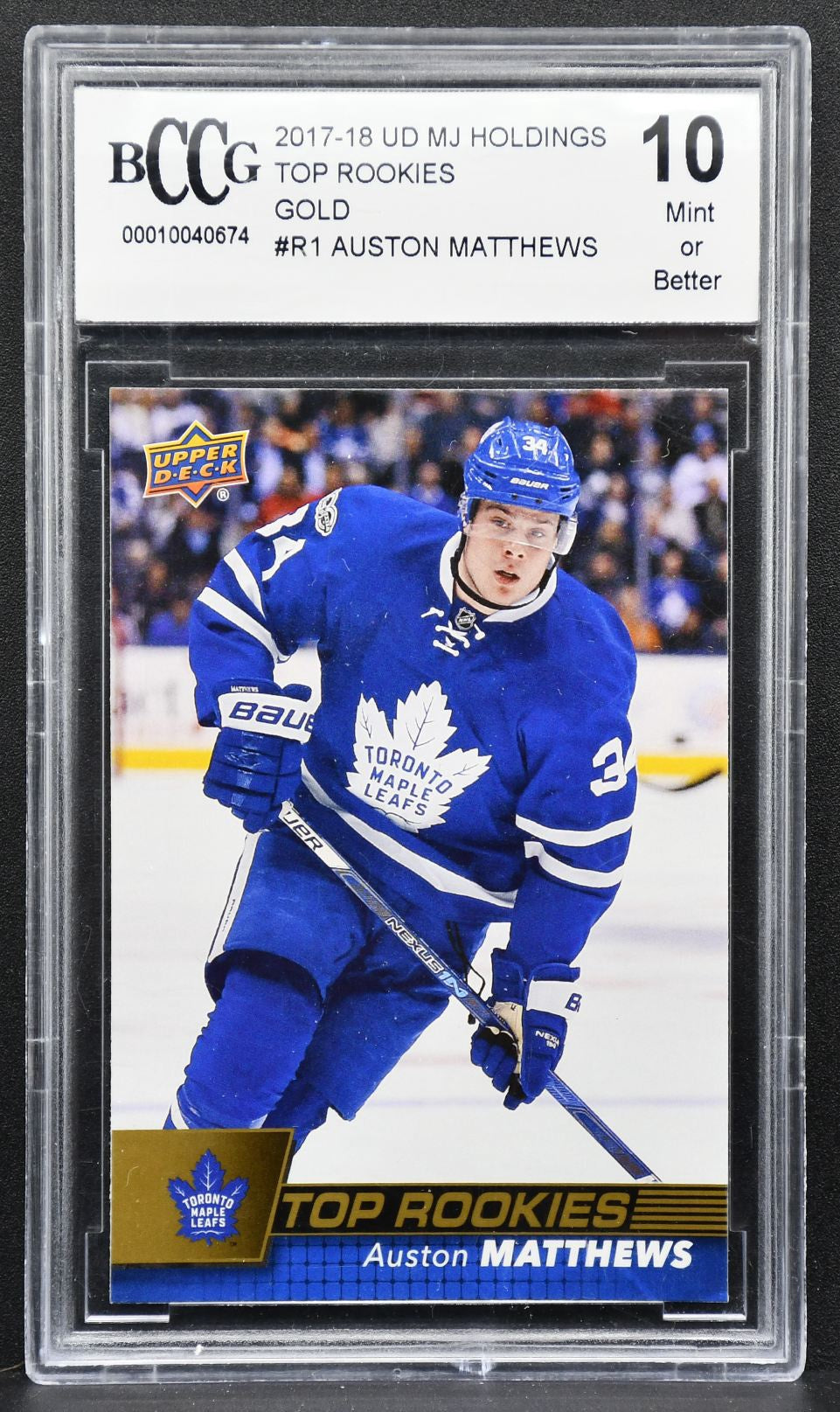 2017-18 Upper Deck MJ Holdings Top Rookies Gold Auston Matthews R-1 RC 2248