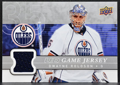 2008-09 UD Series 1 UD Game Jerseys Dwayne Roloson GJ-DR Oilers Jersey 3032