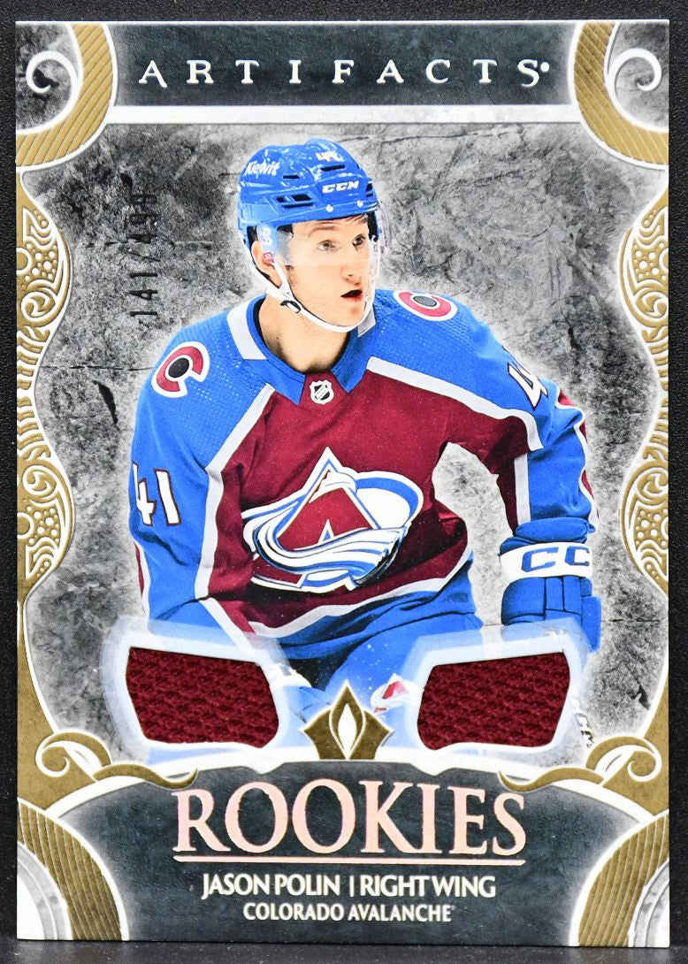 UD Artifacts RCs Gold Materials Jason Polin Colorado Avalanche RC /499 Jersey 4078