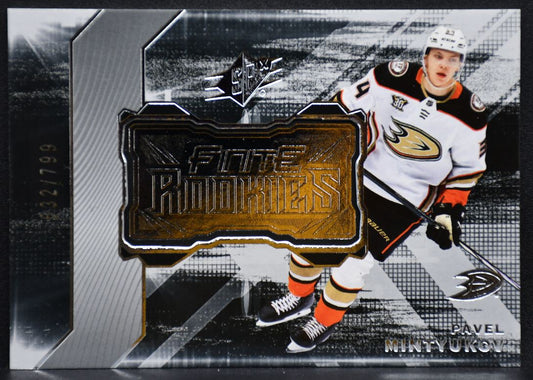 2023-24 SPx Finite Rookies Pavel Mintyukov F-45 Anaheim Ducks RC 332/799 1333