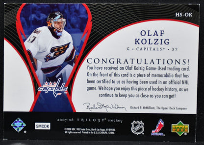 2007-08 Upper Deck Trilogy Honorary Swatches Olaf Kolzig Capitals Jersey 8093