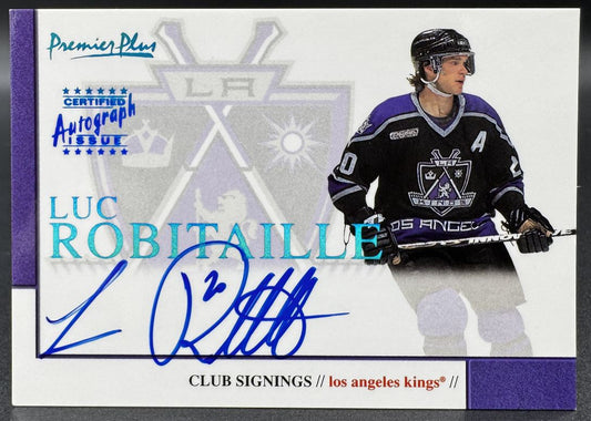 2000-01 Topps Premier Plus Club Signings Luc Robitaille Los Angeles Kings Auto