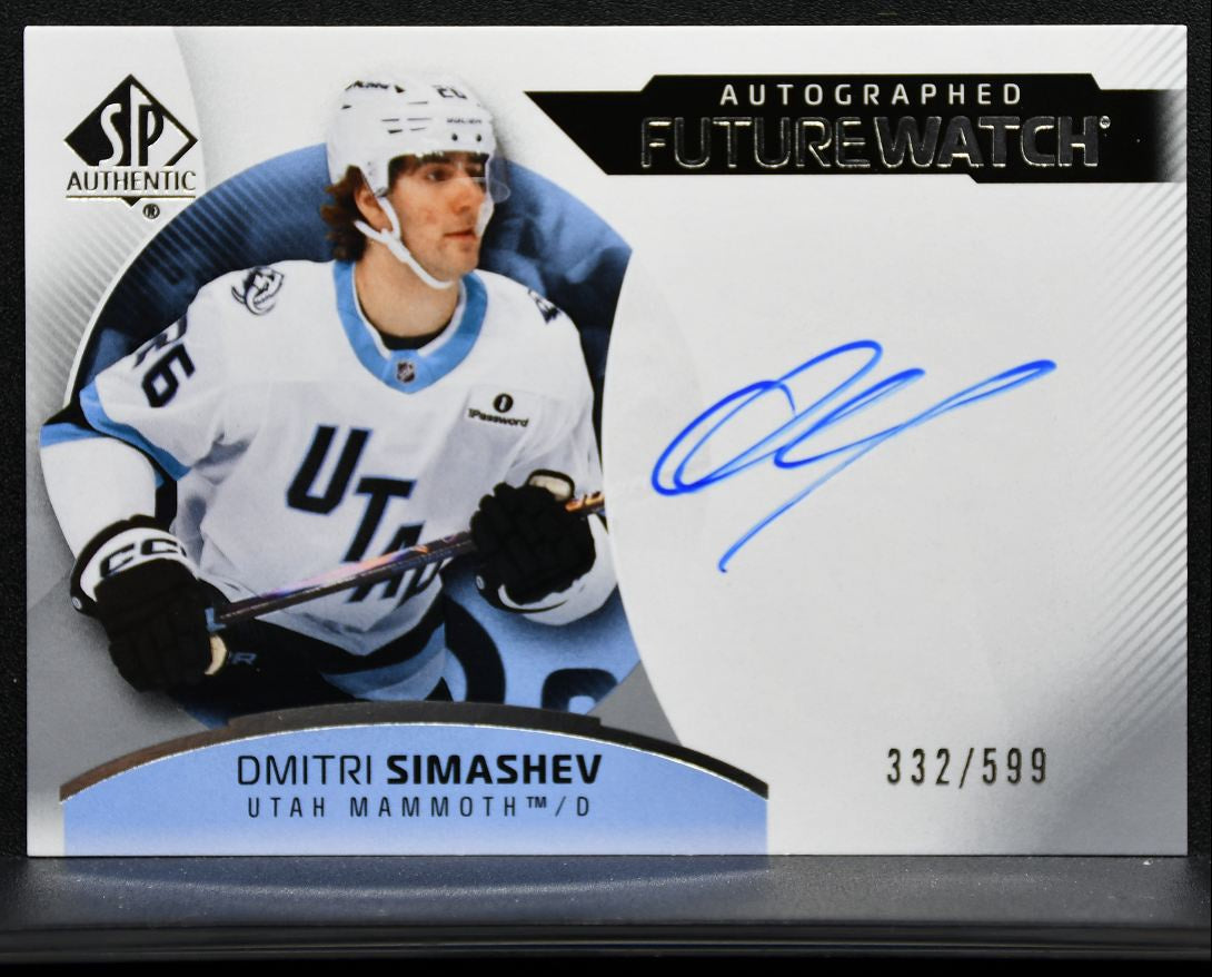 2025-26 SP Authentic Future Watch Auto Horizontal Simashev RC Auto 332/599 9706