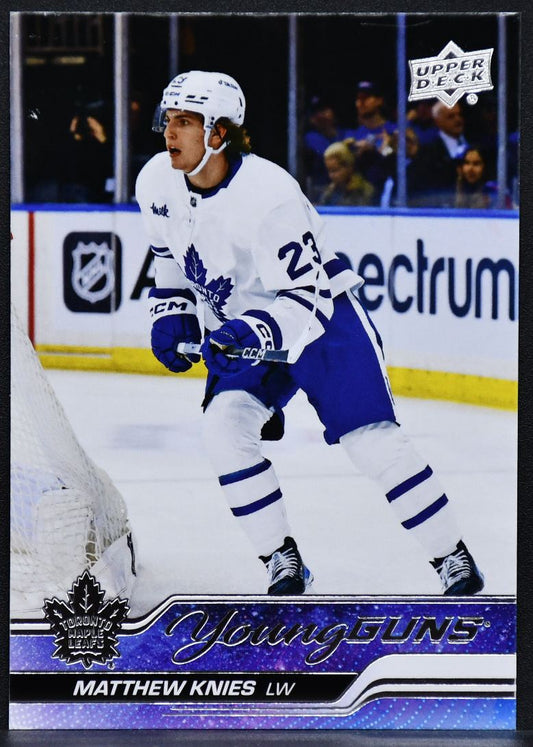 2023-24 UD Series 1 Young Guns Matthew Knies 222 Toronto Maple Leafs RC #1
