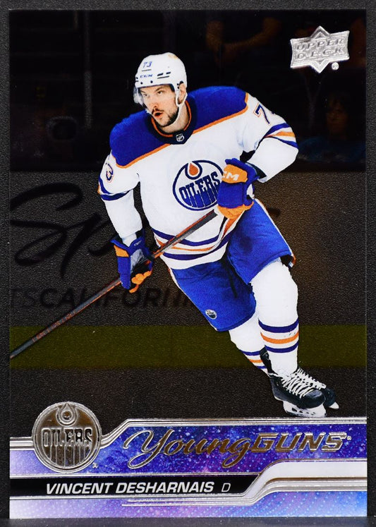 23-24 UD Series 1 Young Guns Clear Cut Vincent Desharnais 2 Edmonton Oilers RC 3957