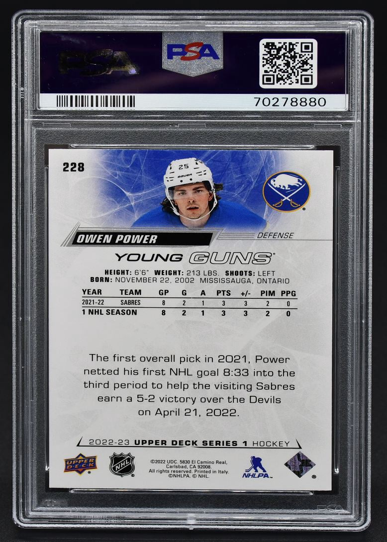 2022-23 UD Series 1 Owen Power 228 Buffalo Sabres RC