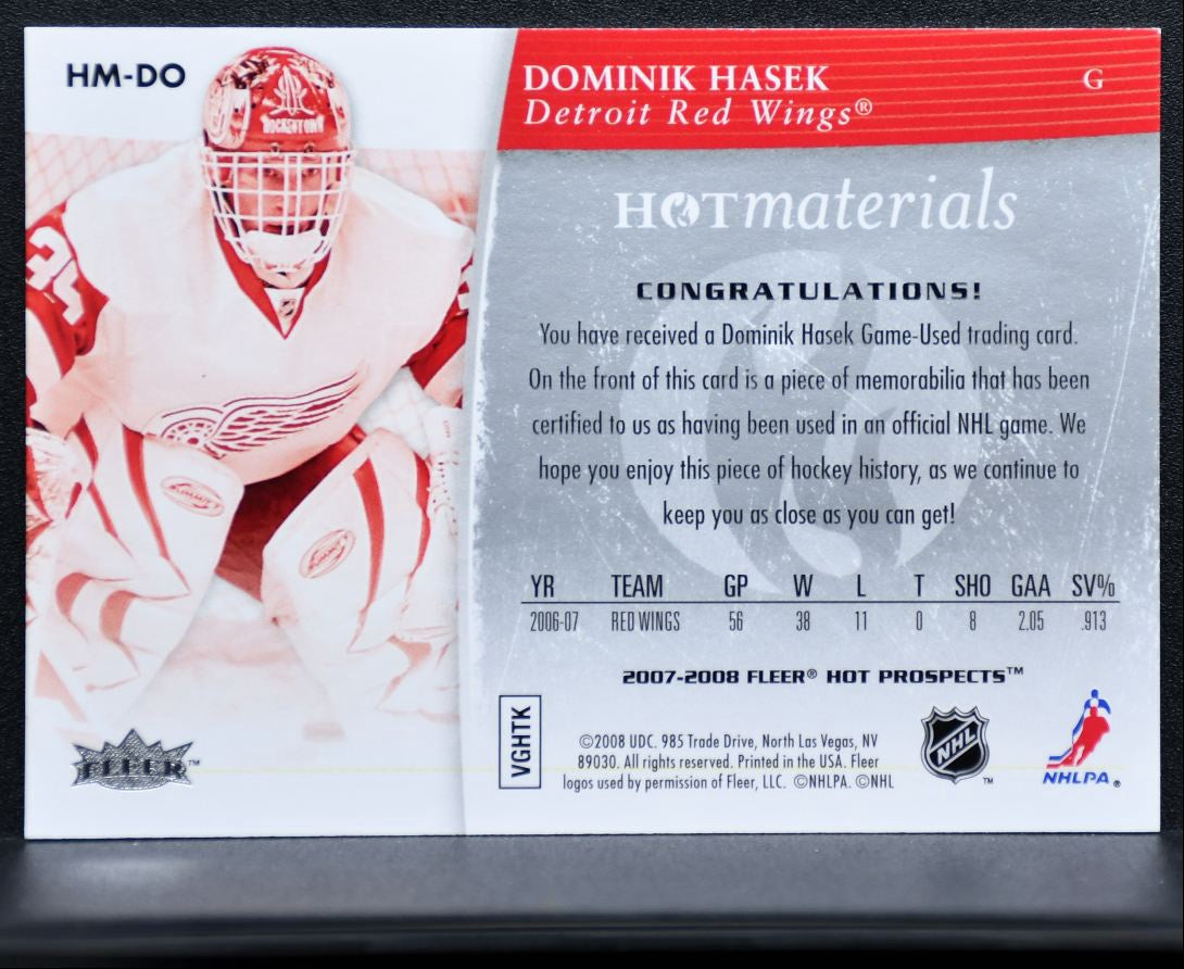 2007-08 Fleer Hot Prospects Materials Hasek Jersey 1558