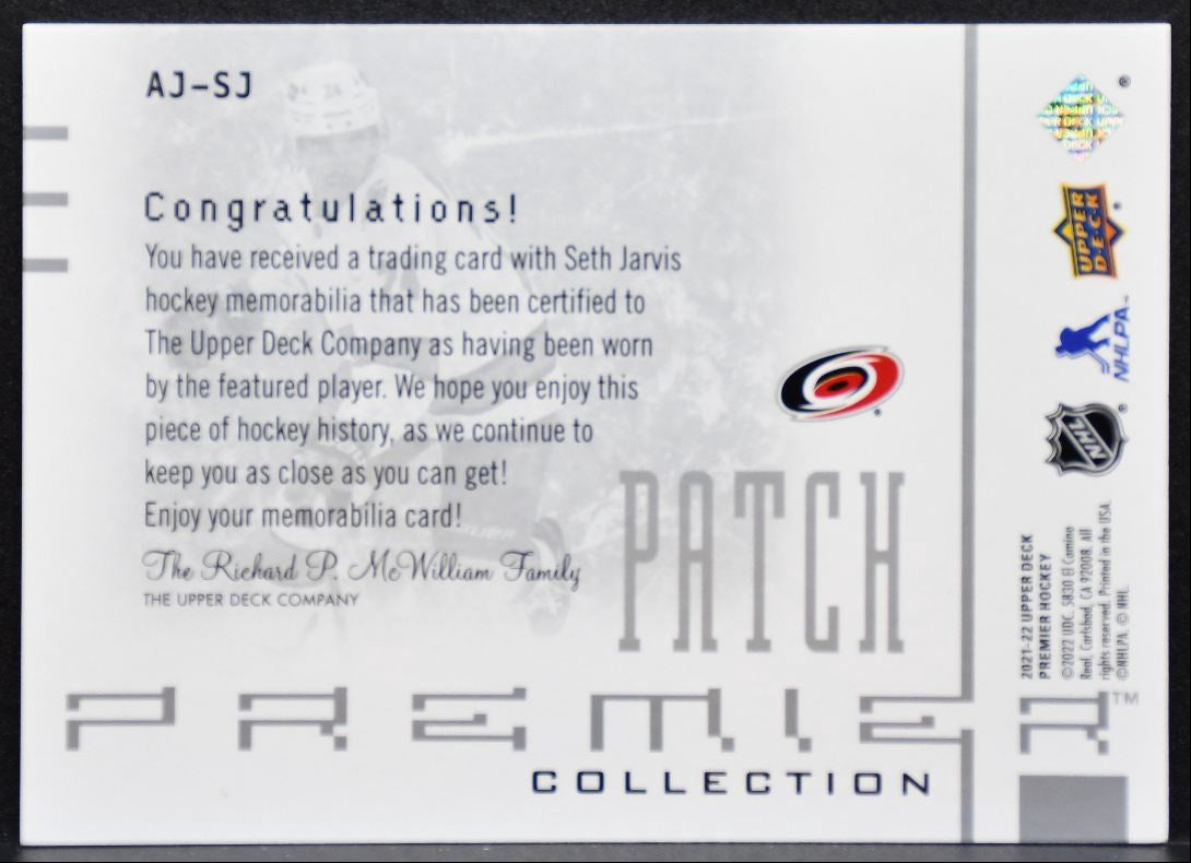 2021-22 UD Premier Collection 20th Anniversary Jersey Jarvis 037/300 Jersey 5524