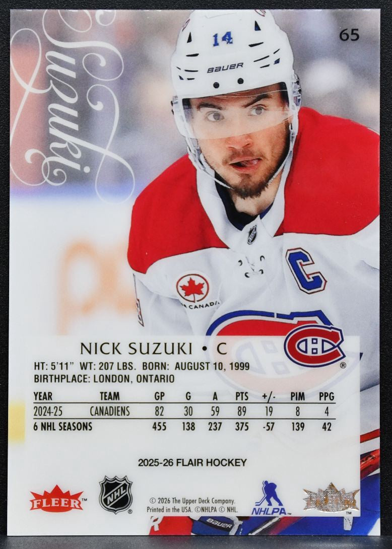 2025-26 Flair Nick Suzuki 65 Montreal Canadiens 5503