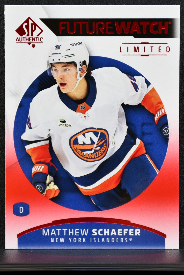 2025-26 SP Authentic Future Watch Limited Red Matthew Schaefer Islanders RC 0566
