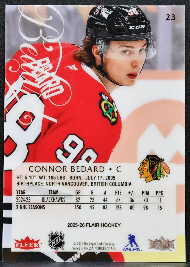 2025-26 Flair Connor Bedard 23 Chicago Blackhawks 5534