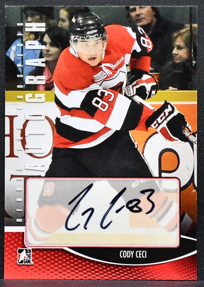 2012-13 ITG Heroes and Prospects Autographs Cody Ceci A-CC Ottawa 67's Auto 7320