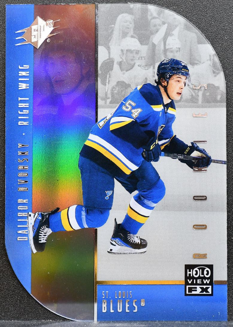 2025-26 SPx HoloView FX Rookie Dalibor Dvorsky HV-40 St. Louis Blues RC 0009