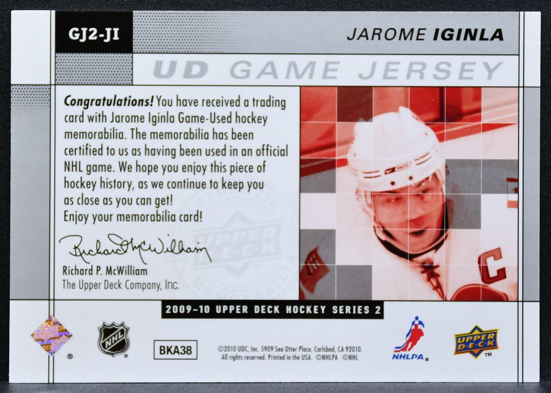 2009-10 UD Series 2 UD Game Jerseys Jarome Iginla GJ2-JI Flames Jersey 9653