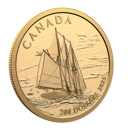 Tall Ships: Three-masted Schooner – Pure Gold Coin
