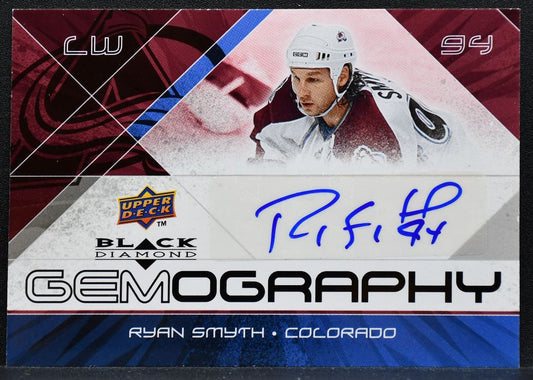 2008-09 Upper Deck Black Diamond Gemography Ryan Smyth G-RS Avalanche Auto 9525