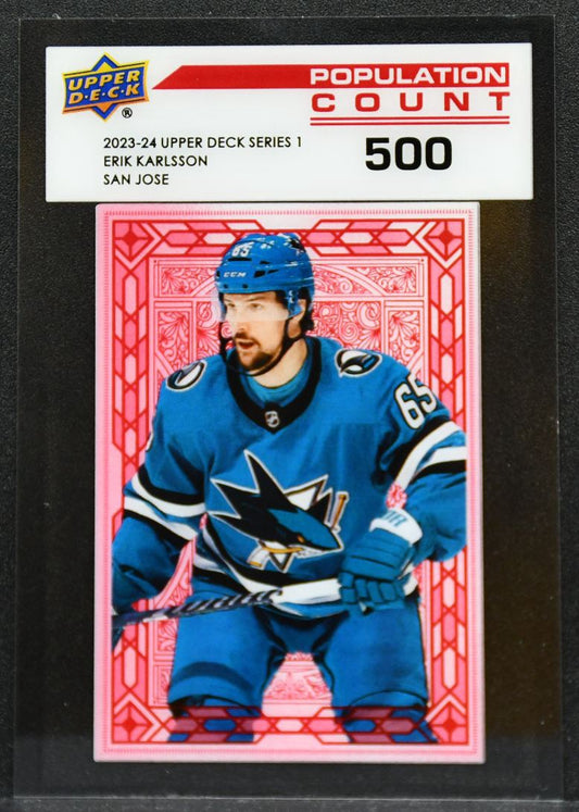 2023-24 UD Series 1 Population Count 500 Erik Karlsson PC-21 San Jose Sharks 3445