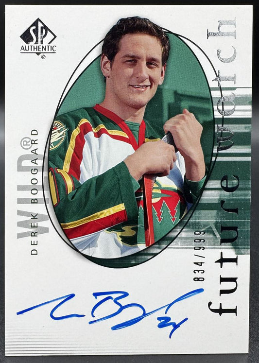 2005-06 SP Authentic Future Watch Derek Boogaard Minnesota Wild RC Auto /999