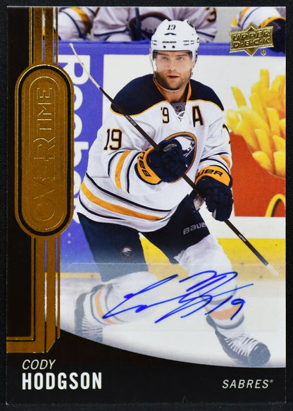 2014-15 Upper Deck Overtime Autographs Cody Hodgson 14 Buffalo Sabres Auto 2742