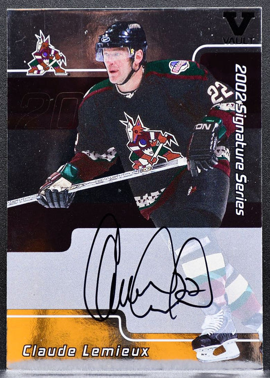 2001-02 Be a Player Signature Series Auto Vault Stamped Claude Lemieux Auto 0514