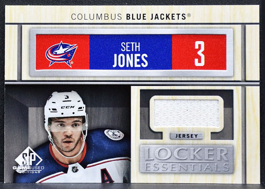 2019-20 SP Game Used Locker Essentials Seth Jones LE-SJ Blue Jackets Jersey 8436