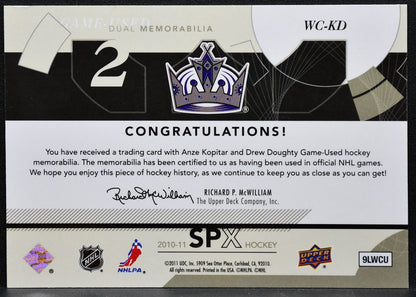 2010-11 SPx Winning Combos Anze Kopitar/Drew Doughty WC-KD Kings Jersey 5864
