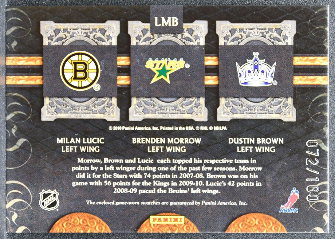 2010-11 Panini Crown Royale Royal Lineage Lucic/Morrow/Brown Jersey 2112
